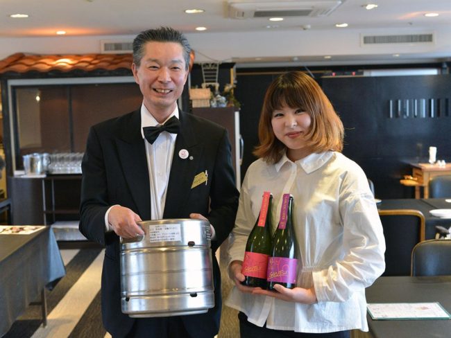 Menu à volonté à l'hôtel des 40 ans du projet "Tarusei Cider" à Hirosaki