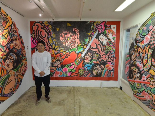 हिरोसाकी 26 में छात्र नेपुता कलाकार की पहली एकल प्रदर्शनी, असाकुसा महोत्सव और प्रदर्शनी प्रदर्शनी सहित काम करता है