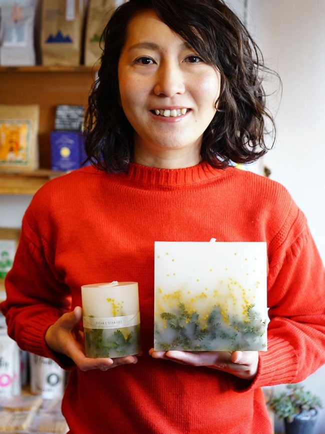 Lilin Botani Mimosa di Aomori bertepatan dengan "Hari Mimosa"
