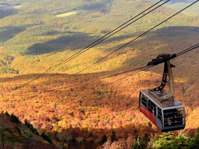 A melhor época para ver as folhas de outono no Monte. Hakkoda está prevista para um curto período este ano